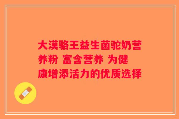 大漠骆王益生菌驼奶营养粉 富含营养 为健康增添活力的优质选择