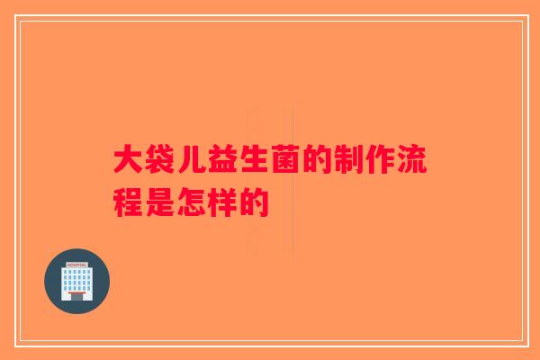 大袋儿益生菌的制作流程是怎样的