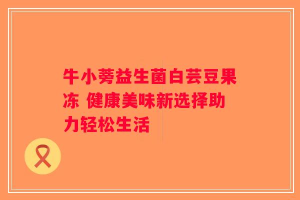 牛小蒡益生菌白芸豆果冻 健康美味新选择助力轻松生活