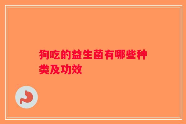 狗吃的益生菌有哪些种类及功效 狗吃的益生菌有哪些种类及功效