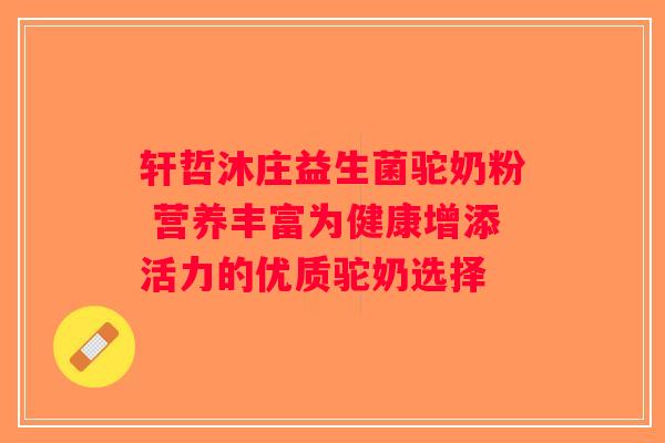 轩哲沐庄益生菌驼奶粉 营养丰富为健康增添活力的优质驼奶选择