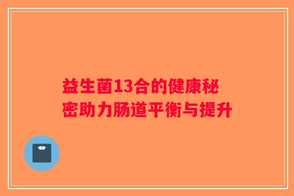 益生菌13合的健康秘密助力肠道平衡与提升