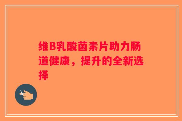 维B乳酸菌素片助力肠道健康，提升的全新选择
