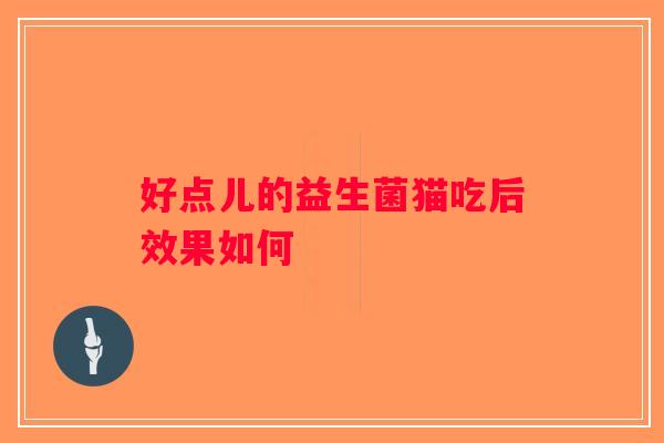 好点儿的益生菌猫吃后效果如何