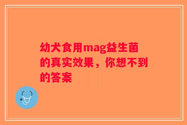幼犬食用mag益生菌的真实效果，你想不到的答案