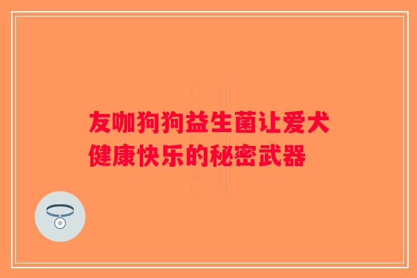友咖狗狗益生菌让爱犬健康快乐的秘密武器