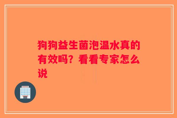 狗狗益生菌泡温水真的有效吗？看看专家怎么说