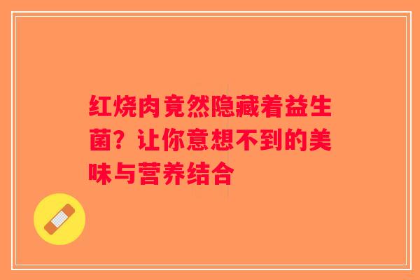 红烧肉竟然隐藏着益生菌？让你意想不到的美味与营养结合